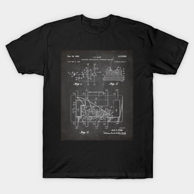 First Circuit Patent - Electrician Maker Workshop Art - Black Chalkboard T-Shirt by patentpress